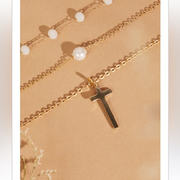 NWT Altar’d State Glass Bead Pendant Layered Necklace - Picture 3 of 6